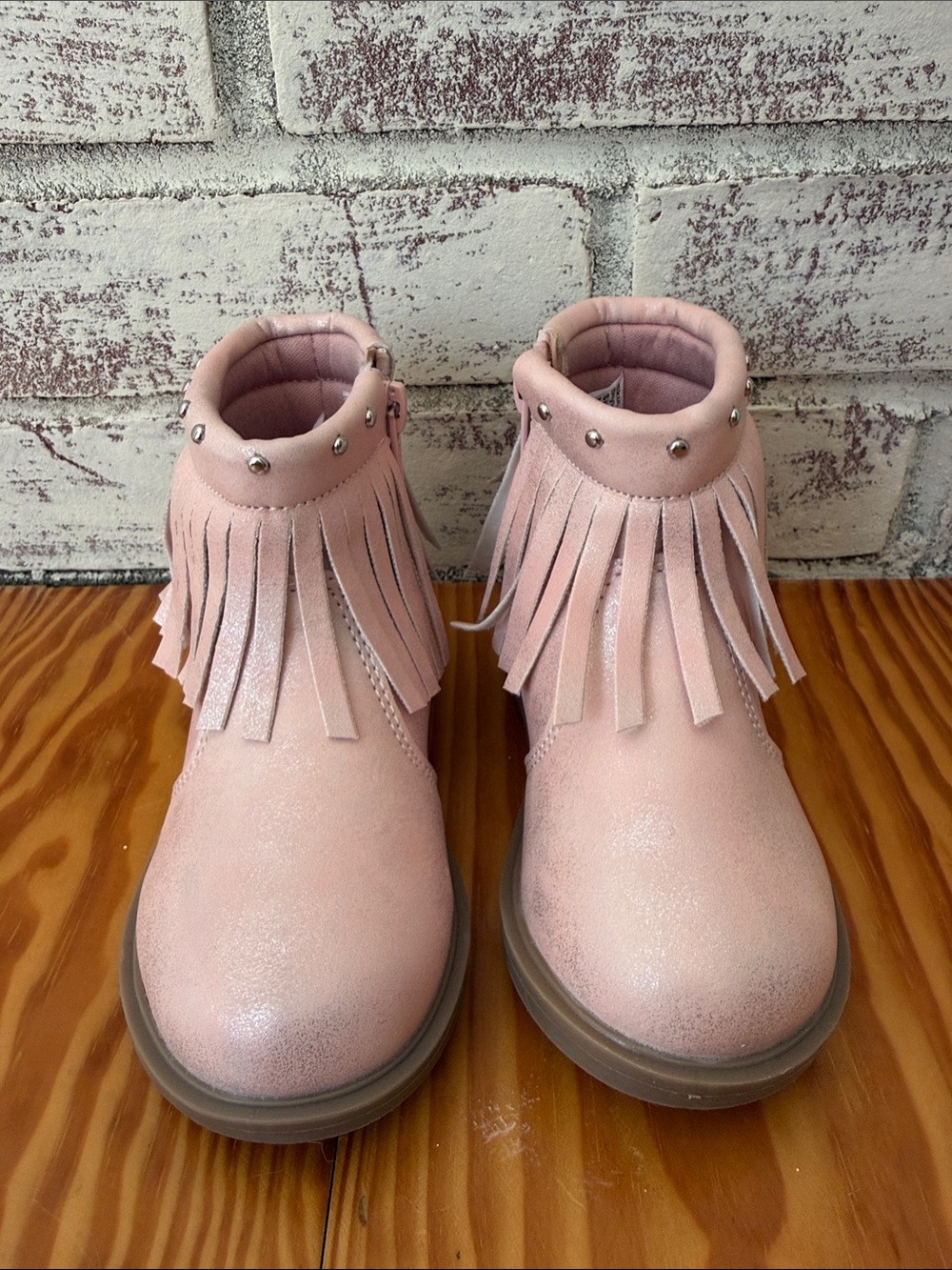 Nanette Lepore Pink Fringe Ankle Boots for Kids